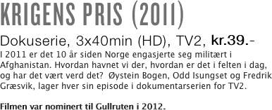 KRIGENS PRIS (2011)